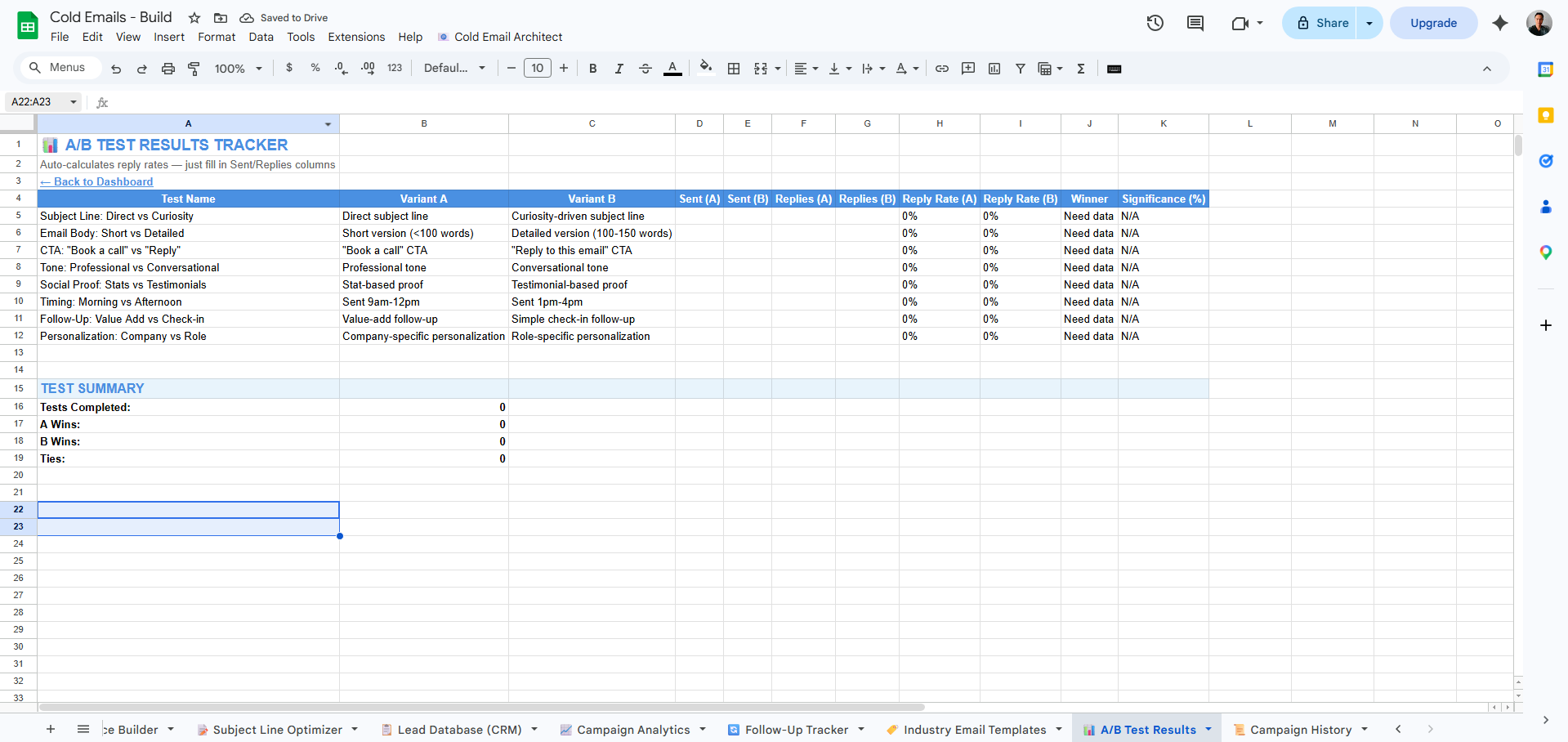 A/B Test Results Tracker
