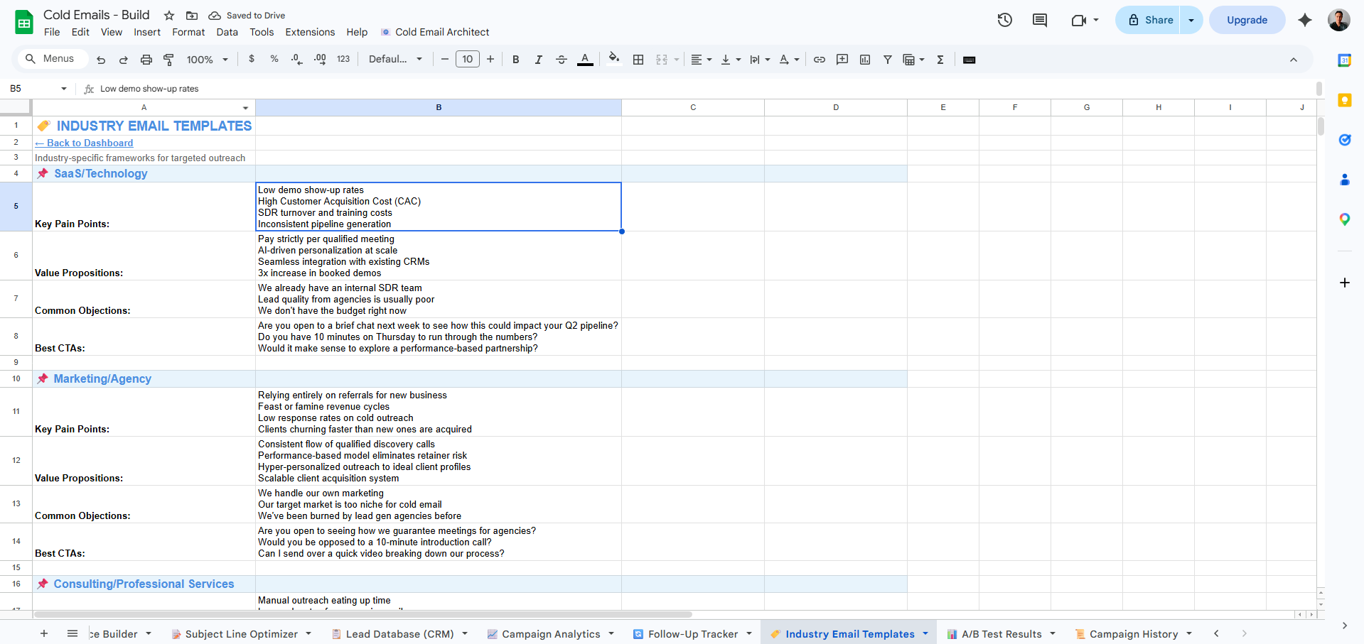 Industry Email Templates