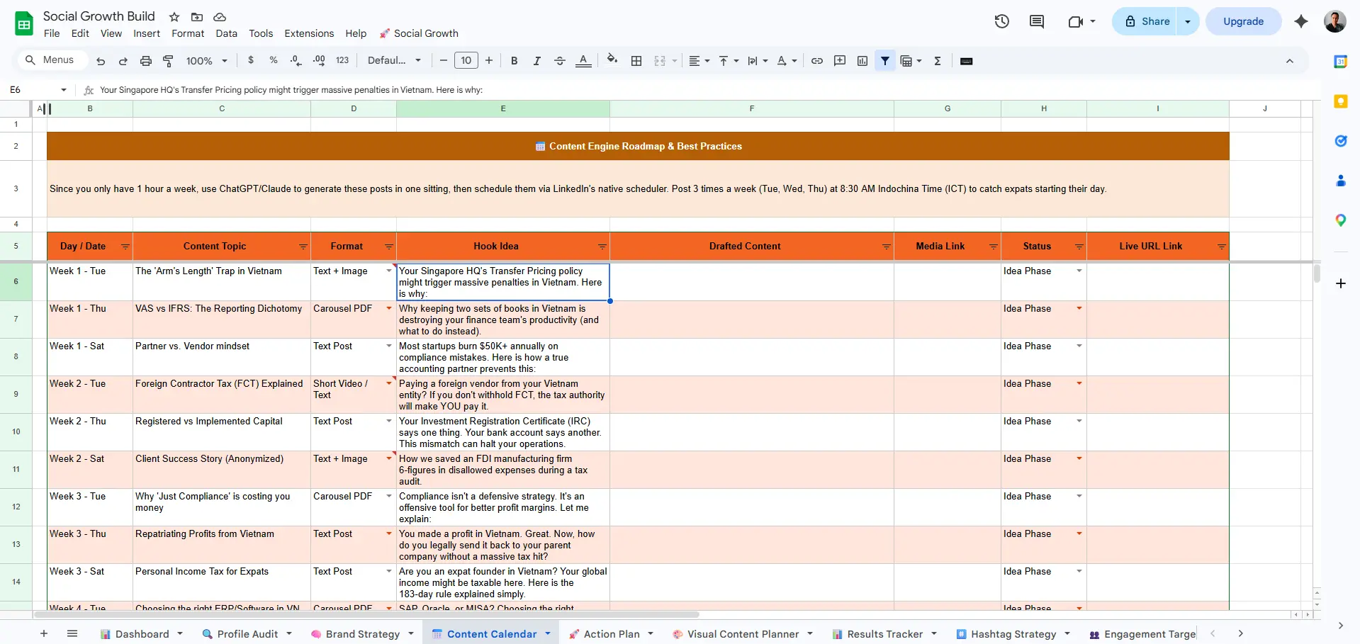 Content Calendar