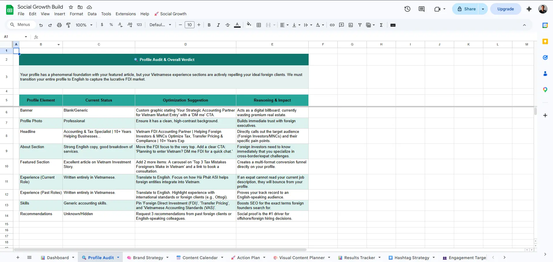 Profile Audit